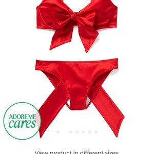 Vibrant Red Bikini Set with Bow